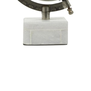 Globo Decorativo de Mármol con Base de Mármol o Globo Decorativo de Mármol Blanco Olivia and May o Decoración para el Hogar Litton Lane - Product Image 4