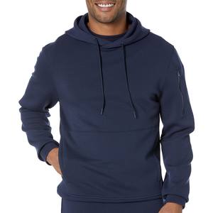 <b>Men's</b> Heavyweight <b>Navy</b> Hoodie Custom Embroidered Plain <b>Fleece</b> Sweatshirt Winter Warm Casual Outdoor Wear Winter Apparel Jacket - Product Image 1