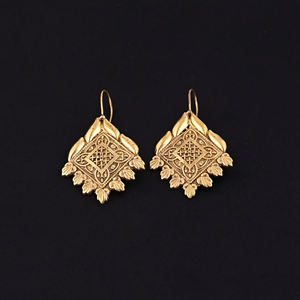 Stylish Floral Delight Brass Gold Plated Trendy Women's <b>Fashion</b> <b>Earrings</b> by Luxvory Jaipur India - Product Image 2