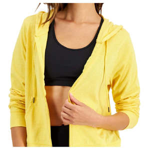 Giacca Retro con Zip Integrale da Donna ID Ideology, in Maglia Ecologica Gialla - Product Image 2