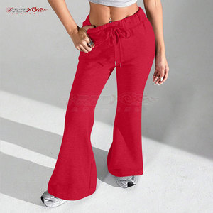 Womens Flared Sweatpants With <b>Retro</b> Fit And Comfortable <b>Fabric</b> For Lounge Or Street Look Casual Women Flare Women's pant - Product Image 6