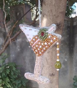 Décorations de Noël de style moderne, de haute qualité, en zari blanc, 4 pouces, vente en gros, prix bas, fournitures de vacances - Product Image 1