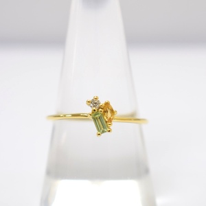 S925 14K Chapado en oro Minimal Natural Citrin Peridot Anillo Estilo clásico con rubí personalizable Hecho Tailandia para venta al por menor OEM ODM - Product Image 1