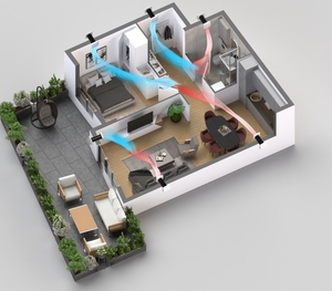 BSK Zephyr Mini Échangeur de Chaleur Céramique Intelligent Contrôlé par Application WiFi, Unité de Ventilation à Récupération de Chaleur Flexible et Moderne pour Cuisine et Atelier - Product Image 4