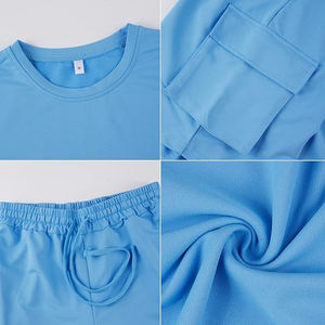 Coton de base de qualité supérieure hommes ensembles courts col rond manches courtes hommes ensemble court - Product Image 6