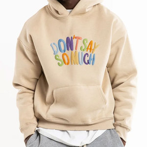 Sudadera con Capucha Personalizada con Logotipo para Hombre, 100% Algodón, Gruesa, de Felpa, con Estampado 3D en Relieve, Moda de Invierno - Product Image 1