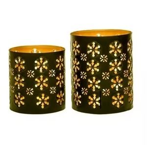 Juego de Portavelas Votivas de Metal con Diseño Moderno de Copos de Nieve para el Hogar, Bodas, Navidad y Fiestas, Faroles y Frascos para Velas - Product Image 1