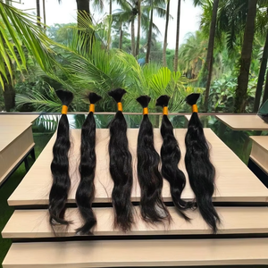 Pelo crudo ondulado al agua con textura india a granel para mujer, cabello humano húmedo y ondulado a granel para trenzar extensiones sin trenzas de trama - Product Image 3