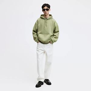 Meilleur prix Logo personnalisé sweat à capuche pour homme haute qualité en coton polaire respirant tricoté armure couleur unie meilleure vente pour les sweats à capuche d'hiver - Product Image 5