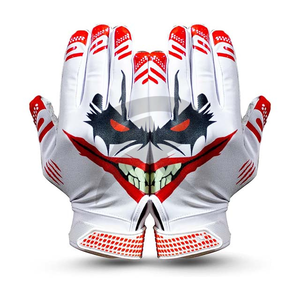 Gants de receveur de football américain en silicone respirant bicolore de haute qualité, adhérence intégrale en silicone pour entraînement professionnel - Product Image 4