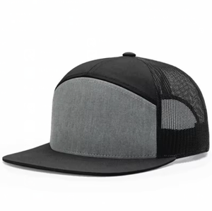 Gorra deportiva con logotipo Material de calidad Unisex ajustable 7 paneles Puff diseño de impresión Color personalizado contraste malla gorra de camionero al por mayor - Product Image 1