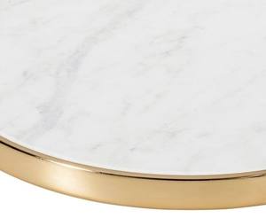 Plateau de service rond en marbre avec bordure et poignées en métal doré, plateau décoratif de luxe pour table basse, ottoman, décoration de la maison, cadeau - Product Image 6