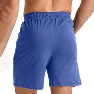 Short de jogging de plage de couleur bleue d'été pour hommes, décontracté 100% coton, avec cordon de serrage, taille élastique, 2025 - Product Image 2