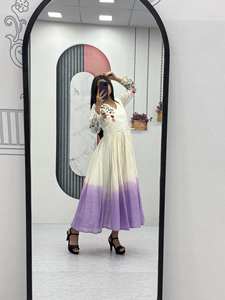 Lanzamiento de nuevo diseñador Party Wear Look Top Garara Plazzo y Dupatta Frocks Fabric Sof Cotton Work Heavy Thread Bordado - Product Image 5