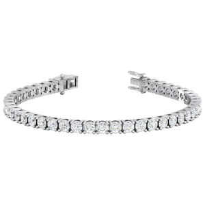 Pulsera elegante de tenis para mujer de oro de 14 quilates y diamantes naturales | 6.00Ctw - Product Image 1