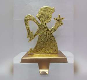 Porte-chaussettes en forme de flocon de neige en métal et en bois fait à la main, décoration de Noël écologique au meilleur prix - Product Image 1