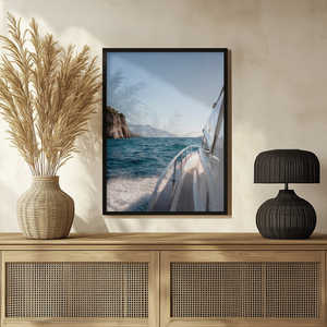 Impression sur toile de photographie de voyage de la côte d'Amalfi en Italie, style design côtier - Product Image 1