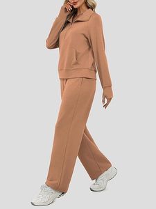 Conjunto Deportivo Informal Estampado para Mujer, Conjunto de Manga Larga para Invierno, Conjunto Deportivo para Entrenamiento, Corte Regular - Product Image 3