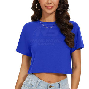 T-shirt de sport pour femme, haut court d'été tendance, t-shirt ample, haut court décontracté élégant pour le bureau - Product Image 3