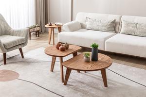 D Shape Oak <b>Coffee</b> <b>Table</b> Scandinavian Furniture <b>Low</b> <b>Table</b> <b>Coffee</b> Accent - Product Image 2