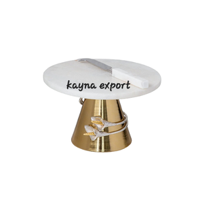 TOP DE MADERA DE MANGO OSCURO CON SOPORTE DE METAL DORADO DECORACIÓN DE BODAS Y FIESTAS SOPORTE PARA CUPCAKE - Product Image 3