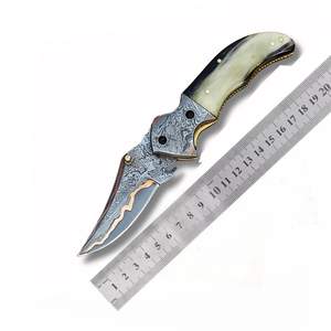 El mejor cuchillo de bolsillo plegable de acero de Damasco de cobre al por mayor, cerradura interior hecha a mano, madera de cobre, OEM, personalizable, táctico único - Product Image 6