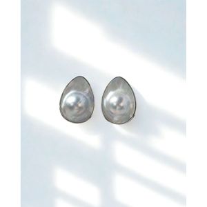 Natural Mabe <b>Pearl</b> <b>Earrings</b>-Elegant Genuine <b>Pearl</b> Studs - Product Image 1