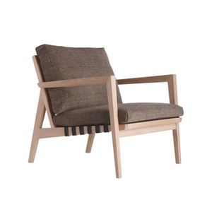 Fauteuil-canapé en teck avec coussin marron, fabriqué en Indonésie - Product Image 2