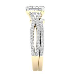 Anillo de Compromiso con Diamante Cultivado en Laboratorio con Corte Radiante, Anillo de Bodas de Oro Rosa de 14K para Mujer - Product Image 2