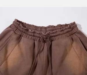 STARLIGHT-Pantalones cortos de chándal de alta calidad para hombre, cintura ajustable, ajustados, lavado ácido, color liso, para correr - Product Image 3