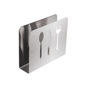 Porte-serviettes carré en acier inoxydable avec design découpé - Product Image 1