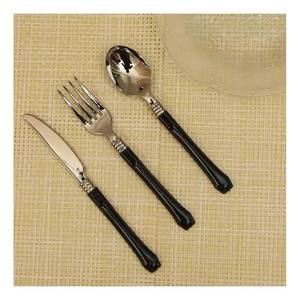 Couverts de banquet de mariage en acier inoxydable poli or rose royal de luxe avec poignée audacieuse ensemble de couverts cuillère et fourchette - Product Image 4