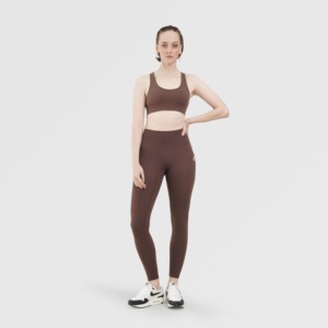 Leggings ultra-slim taille haute (marron) en nylon/spandex, design personnalisé, respirants, pour fitness, yoga et entraînement, longueur cheville, ODM personnalisé - Product Image 4