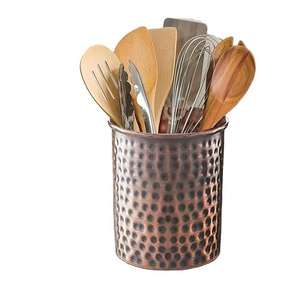 Porte-cuillère en cuivre martelé pour support de porte-cuillère en cuivre poli brillant décoratif de cuisine latérale - Product Image 1