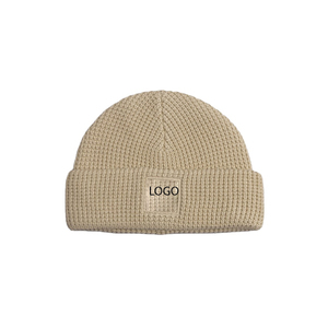 Winter Fashion <b>Waterproof</b> Waffle <b>Beanie</b> Custom Logo Unisex <b>Beanie</b> Hat Knit 100% Acrylic Material High Quality Private Tag - Product Image 1