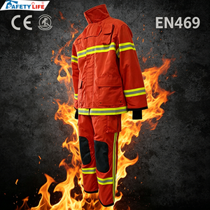 Trajes <span class=keywords><strong>de</strong></span> Bombero <span class=keywords><strong>de</strong></span> Primera Calidad con Material Nomex, Baja Contracción Térmica, Protección Contra Arco <span class=keywords><strong>El</strong></span>éctrico, Certificación NFPA 2112 - Product Image 1
