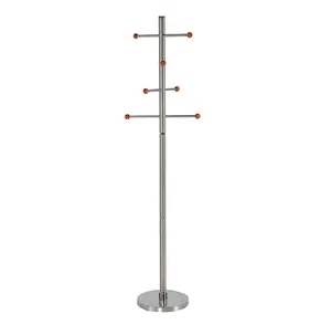 Luxus Design Metall Garderobe Hand gefertigt Neues Design 8 Haken Silber Fertig Jacke Mantel Hut Stand Home Decorative