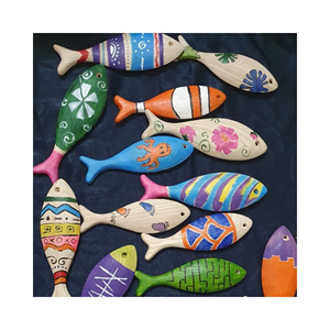 Decoración de tendencia caliente con pescado de madera-Animal de madera para colgar en la pared 99 DATOS dorados - Product Image 2