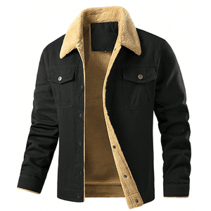 Chaqueta de cuero moderna para hombre, piel de vaca suave exterior con forro de piel de felpa, prendas de vestir exteriores cálidas elegantes, moda callejera de invierno con estilo - Product Image 6