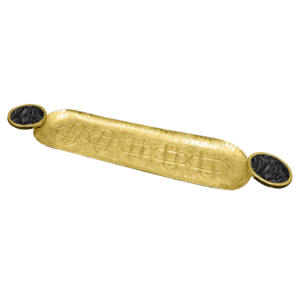 Bandeja de servicio Rectangular con grabado de aluminio y Metal de alta calidad personalizable, mango impreso de esmalte de estilo Vintage para bodas - Product Image 2