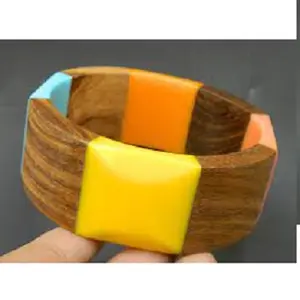 Regali promozionali bracciale e braccialetti con perline in legno multicolore multicolore