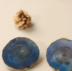 2024 New Design Tableware Accessories-Gold Electroplated <b>Agate</b> Slice <b>Coaster</b> Premium Quality Wholesale Price Home Usage - Product Image 4