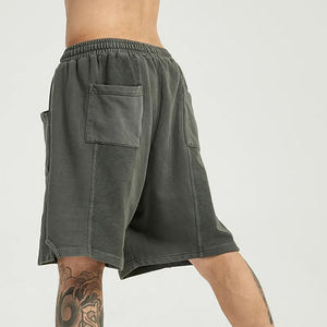 Men's Casual Workout Sweat <b>Shorts</b> Wholesale Custom High Street Style Eco-Friendly Breathable Elastic Waist Closure <b>with</b> <b>Pocket</b> - Product Image 3