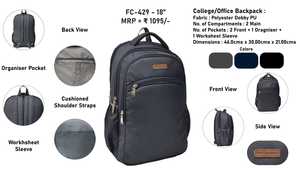 Mochila de oficina universitaria vintage elegante, cómoda y espaciosa para el trabajo diario y el estudio, forro de poliéster ligero - Product Image 2