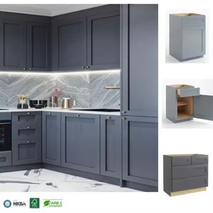 Gabinetes de cocina italianos de lujo, juegos completos de muebles modernos, panel de puerta acrílico lacado personalizado al por mayor, incluye salpicaduras - Product Image 3