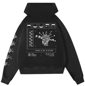 Sweat à capuche à fermeture éclair personnalisé de haute qualité épaule surdimensionnée coupe régulière polyester/coton lourd solide pour l'hiver - Product Image 1