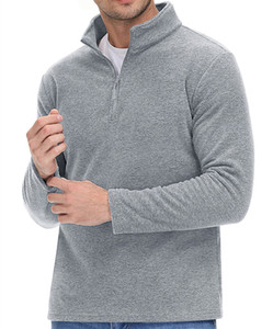 Nuevo diseño transpirable Casual deportes senderismo 14 cremallera cuello alto suéter polar suéteres hombres sudaderas cálidas - Product Image 3