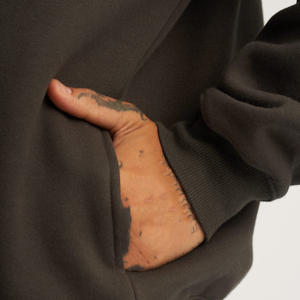 Sudadera con capucha de gran tamaño personalizada, bolsillo de canguro oculto, tela anticontracción de Color sólido, jersey de moda de otoño, estampado con capucha - Product Image 3