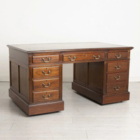 Bureau de direction moderne de luxe en bois d'acajou de haute qualité, extensible, convertible, autoportant, usage commercial