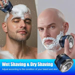 Afeitadora Eléctrica Rotativa para Hombre, Recargable, Uso en Seco/Húmedo, Recortadora de Pelo con Cinco Cuchillas, Idioma de Funcionamiento Alemán, Resistente al Agua IPX7, con Pantalla - Product Image 3